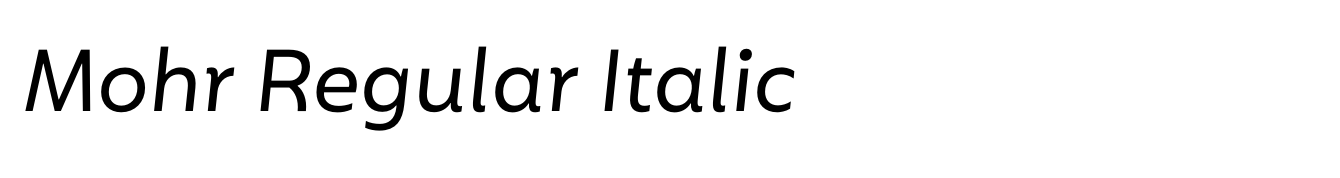 Mohr Regular Italic